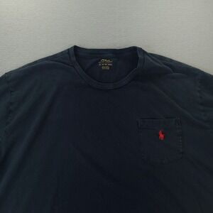 Polo Ralph Lauren Pocket Shirt Men's 2XLT Tall Black Red Pony Short Sleeve -0